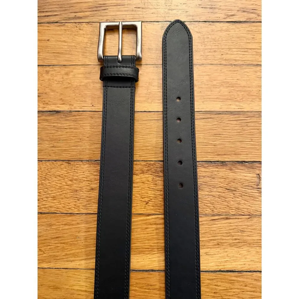 Black Genuine Leather Belt Mens sz 42